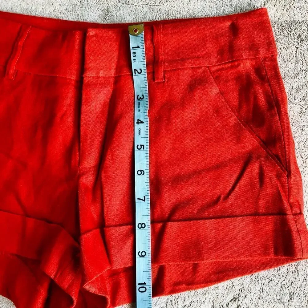 Bebe Women’s Low Rise Short Linen Shorts